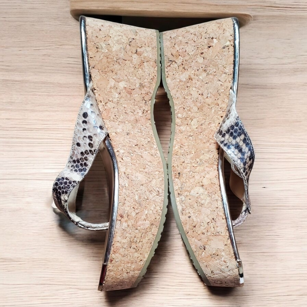 Jimmy Choo Python Embossed Leather Gold & Brown C… - image 3